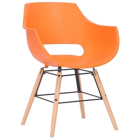 Besucherstuhl CALIFORNIA, nordisches Design, Stuhlbeine aus hellem Holz, Farbe Orange