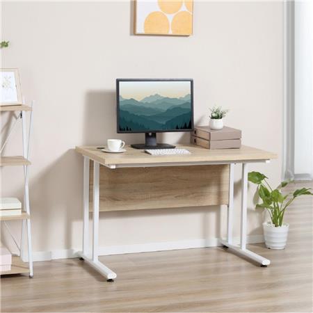 Computertisch MARTIS, 120x60x75 cm, aus Metall und Holz, Farbe Eiche