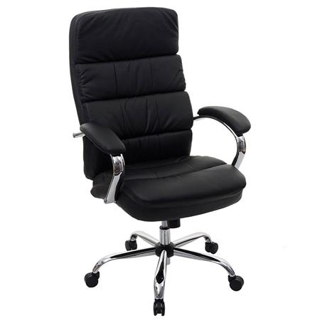 Chefsessel JUSTIN, elegantes Design, dick gepolstert, belastbar bis 220kg, Kunstleder, Farbe Schwarz