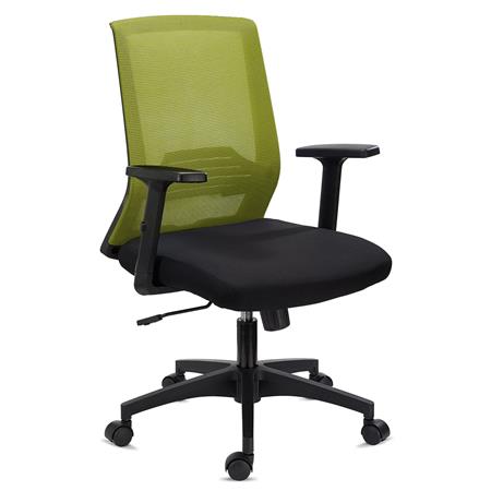 Bürostuhl MIAMI, Lordosenstütze, verstellbare Armlehnen, bequem und robust, Farbe Grün
