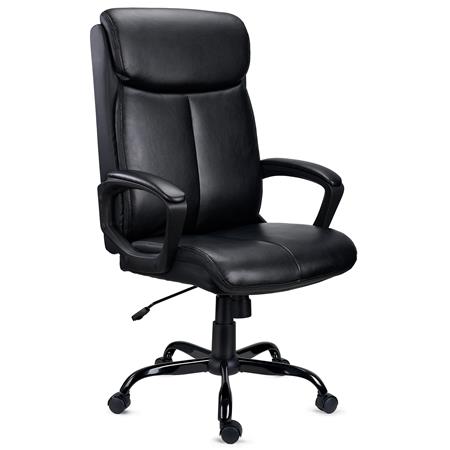 DEMO# Bürosessel COSMO, hohe Qualität, elegantes Design, Leder, Schwarz