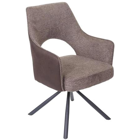 Bürosessel ANNIE, drehbar, komfortable Polsterung, Stoff, Braun