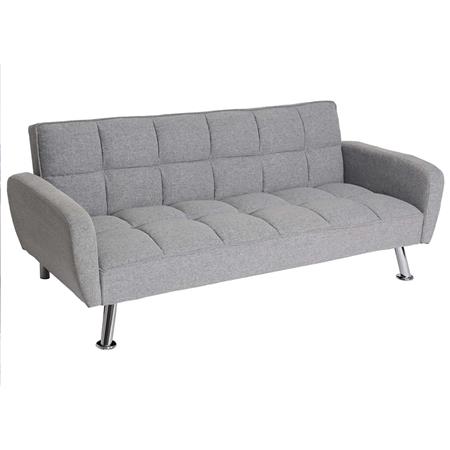 Bürosofa ERMES, 3-Sitzer, Sofabett, verstellbare Rückenlehne, Samt, Grau