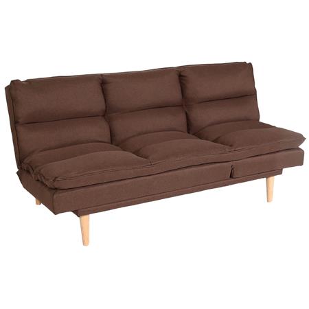 Schlafsofa MENDIX, 3-Sitzer, bequem gepolstert, verstellbare Rückenlehne, Stoffbezug, Farbe Braun
