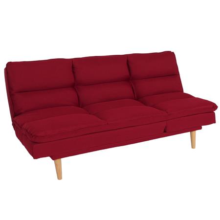 Schlafsofa MENDIX, 3-Sitzer, bequem gepolstert, verstellbare Rückenlehne, Stoffbezug, Farbe Burgund