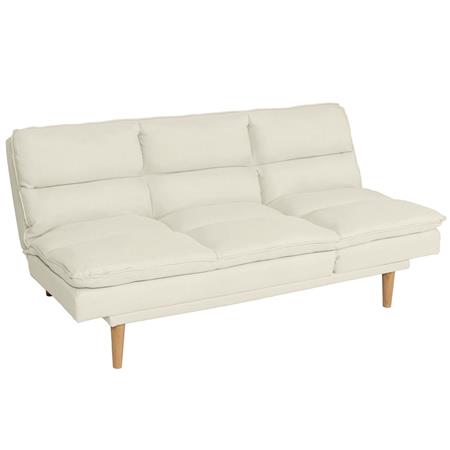 Schlafsofa MENDIX, 3-Sitzer, bequem gepolstert, verstellbare Rückenlehne, Stoffbezug, Farbe Creme
