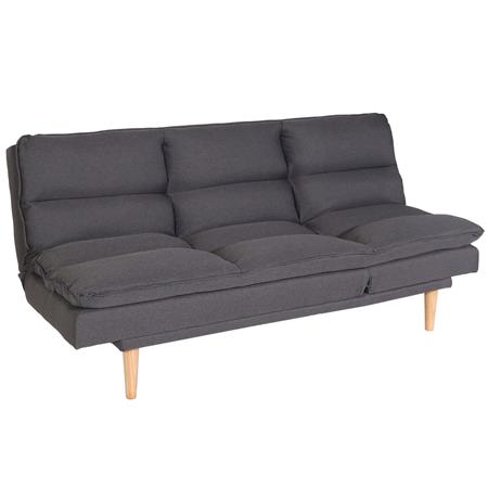 Schlafsofa MENDIX, 3-Sitzer, bequem gepolstert, verstellbare Rückenlehne, Stoffbezug, Farbe Dunkelgrau