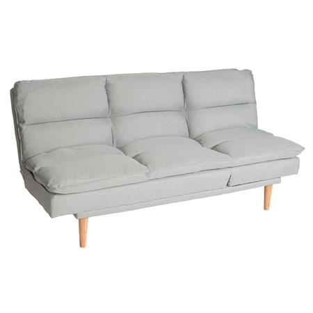 Schlafsofa MENDIX, 3-Sitzer, bequem gepolstert, verstellbare Rückenlehne, Stoffbezug, Farbe Hellgrau