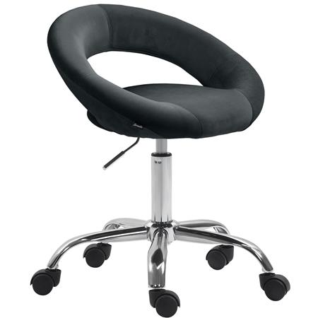 Bürostuhl AMANDA, praktisch und modern, elegantes Design, Samtbezug, Farbe Schwarz