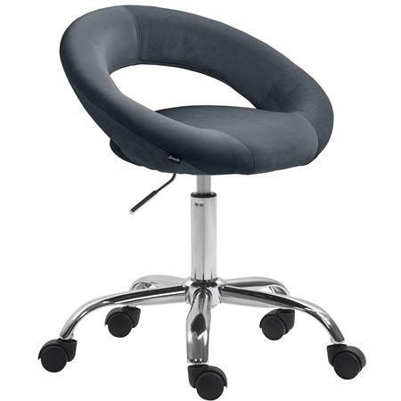Bürostuhl AMANDA, praktisch und modern, elegantes Design, Samtbezug, Farbe Dunkelgrau