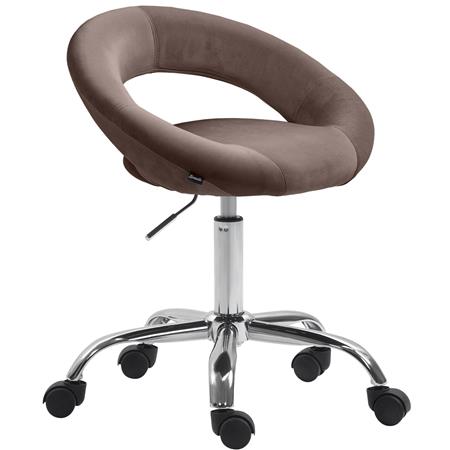 Bürostuhl AMANDA, praktisch und modern, elegantes Design, Samtbezug, Farbe Braun