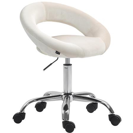 Bürostuhl AMANDA, praktisch und modern, elegantes Design, Samtbezug, Farbe Creme