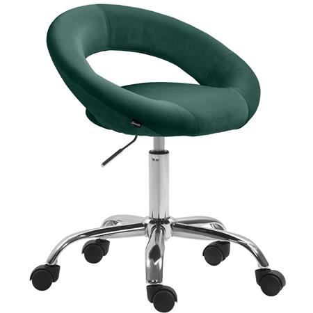 Bürostuhl AMANDA, praktisch und modern, elegantes Design, Samtbezug, Farbe Grün