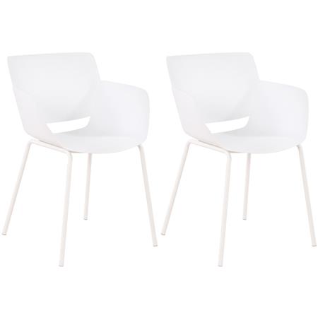 Im 2er Set: Besucherstuhl RIKO, modernes Design, bequem und elegant, Kunststoff, Weiß