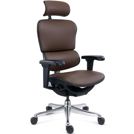 Ergonomischer Stuhl ERGOULTRA, 100% verstellbar, höchste Funktionalität, ausgezeichnete Qualität, Leder, Farbe Braun