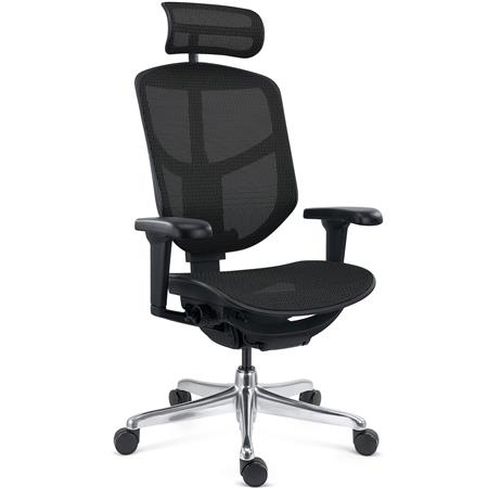 Ergonomischer Bürostuhl ENJOY, komplett einstellbar, professionelle Qualität, exklusives Design, Netzstoff, Farbe Schwarz
