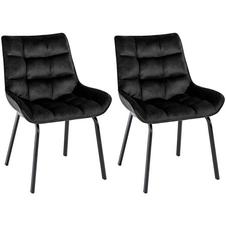 Im 2er Set: Besucherstuhl MAMBO, bequem gepolstert, schwarze Stuhlbeine, Samtbezug, Farbe Schwarz