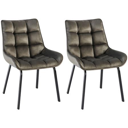 Im 2er Set: Besucherstuhl MAMBO, bequem gepolstert, schwarze Stuhlbeine, Samtbezug, Farbe Anthrazit