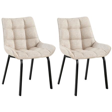 Im 2er Set: Besucherstuhl MAMBO, bequem gepolstert, schwarze Stuhlbeine, Stoffbezug, Farbe Creme