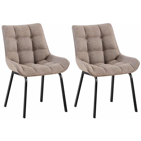 Im 2er Set: Besucherstuhl MAMBO, bequem gepolstert, schwarze Stuhlbeine, Stoffbezug, Farbe Hellbraun