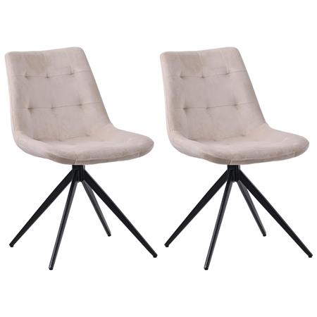 Im 2er Set: Besucherstuhl KEATON SAMT, angenehm gepolstert und drehbar, Samtbezug, Farbe Creme