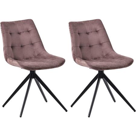 Im 2er Set: Besucherstuhl KEATON SAMT, angenehm gepolstert und drehbar, Samtbezug, Farbe Braun