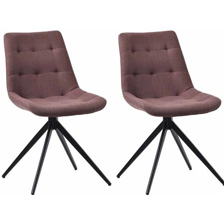 Im 2er Set: Besucherstuhl KEATON STOFF, angenehm gepolstert und drehbar, Stoffbezug, Farbe Braun
