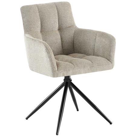 Besucherstuhl KEMP, Metallgestell, drehbar und komfortabel, Stoffbezug, Farbe Taupe