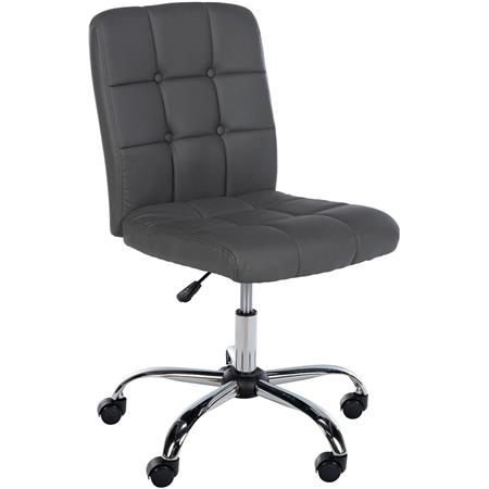 Bürostuhl PARKER, modernes Design, ohne Armlehnen, gepolstert, Kunstleder, Farbe Grau