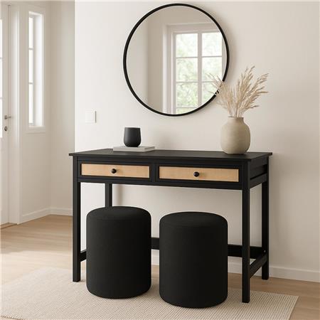 Schreibtisch ORBIT, Abmessungen 78x11 x60 cm, 2 praktische Schubladen, modernes Design, aus Holz, Farbe Schwarz