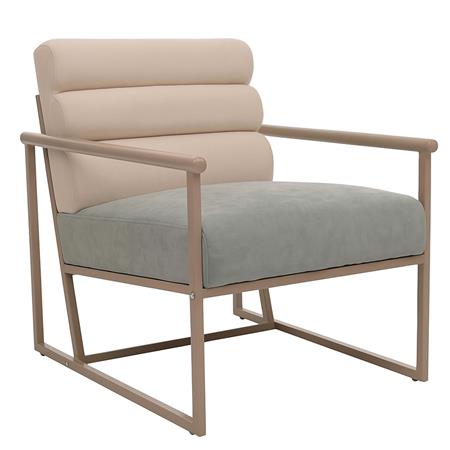 Bürosessel MILLS, Stahlgestell, bequem gepolstert, modernes Design, samtiger Stoffbezug, Farbe Beige/ Grau