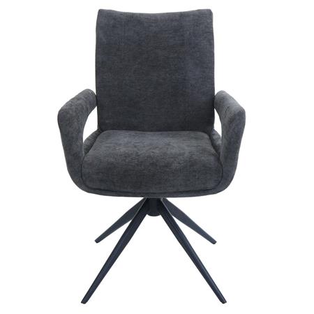 Besucherstuhl LELIA, drehbar, weich gepolstert, stillvolles Design, Stoff, Dunkelgrau