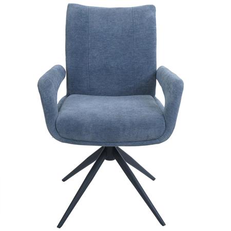 Besucherstuhl LELIA, drehbar, weich gepolstert, stillvolles Design, Stoff, Blau