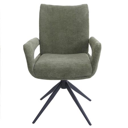 Besucherstuhl LELIA, drehbar, weich gepolstert, stillvolles Design, Stoff, Grün
