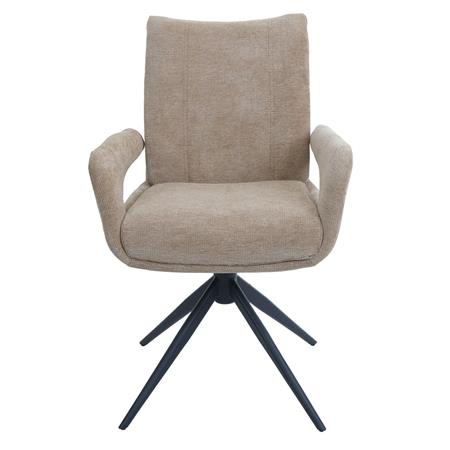 Besucherstuhl LELIA, drehbar, weich gepolstert, stillvolles Design, Stoff, Hellbraun
