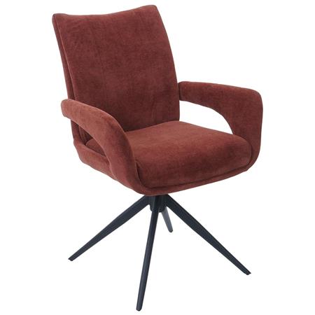 Besucherstuhl LELIA, drehbar, weich gepolstert, stillvolles Design, Stoff, Rotbraun