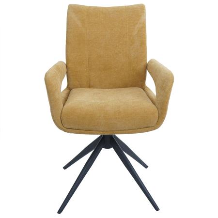 Besucherstuhl LELIA, drehbar, weich gepolstert, stillvolles Design, Stoff, Senfgelb