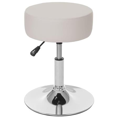 Arbeitshocker DANKO, 360º drehbar, höhenverstellbar, Polstersitz, Kunstleder, Farbe Creme