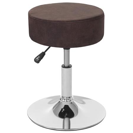 Arbeitshocker DANKO, 360º drehbar, höhenverstellbar, Polstersitz, Wildlederimitat, Farbe Vintage Braun