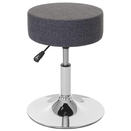 Arbeitshocker DANKO, 360º drehbar, höhenverstellbar, Polstersitz, Stoff, Farbe Grau