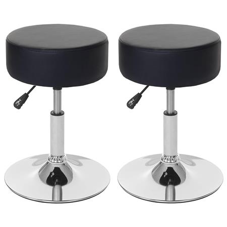 Im 2er Set: Arbeitshocker DANKO, 360º drehbar, höhenverstellbar, Polstersitz, Kunstleder, Farbe Schwarz