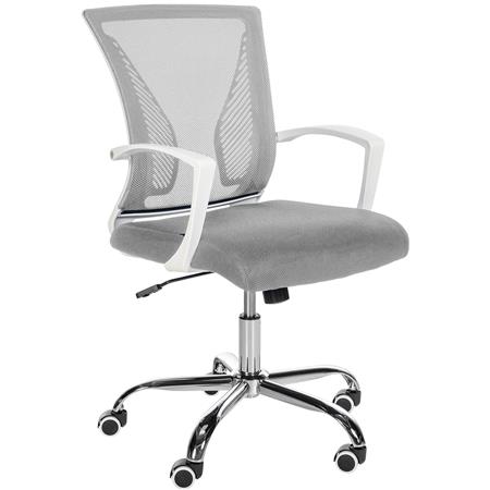 Bürostuhl CUBA, Metallgestell, atmungsaktiver Netzbezug, Farbe Hellgrau