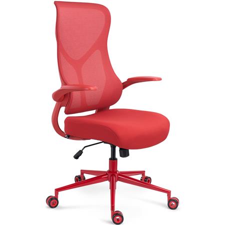 Ergonomischer Bürostuhl DAFNE COLOR, klappbare Armlehnen, großes Design und Qualität, ergonomisch, Farbe Rot