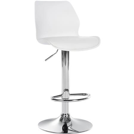 Bürohocker DALIAN, modern und vielseitig, Trompetenfuß, Kunstleder, Farbe Weiß