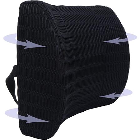 Lendenkissen DASTY, viskoelastischer Schaumstoff, mit Haltegurt, Farbe Schwarz
