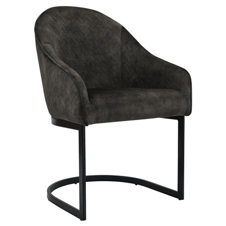 Besucherstuhl TIKA, modernes Design, Metallgestell, Samtbezug, Grau 